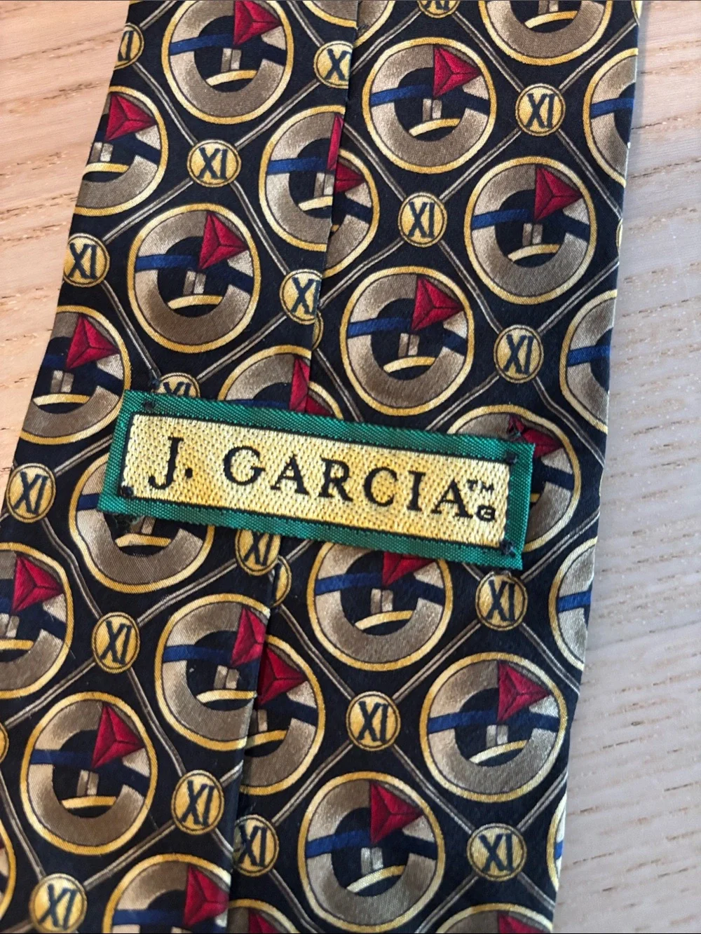 J. Garcia Clockworks collection 100 silk tie